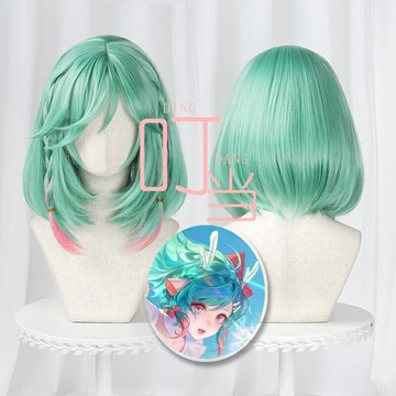 【瑤妹同款】時之祈願COS假髮 王者榮耀假髮 瑤COS 遊戲假髮 動漫假髮 薄荷綠波波頭 可修剪造型 高還原度 漫展出片必備