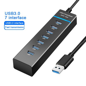 七口高速3.0 USB HUB拓展分線器 電腦USB集線器 一拖四【宜家良品百貨】