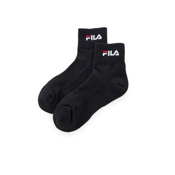 FILA官方直營 基本款半毛巾短襪-黑色 SCZ-5004-BK