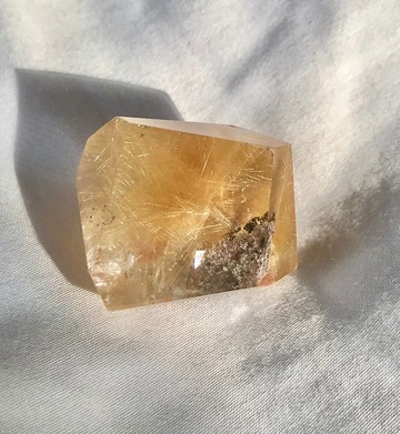 迷你高質 粉幽靈 金髮晶 金花 滿髮 擺設 手把件 水晶原礦 原石