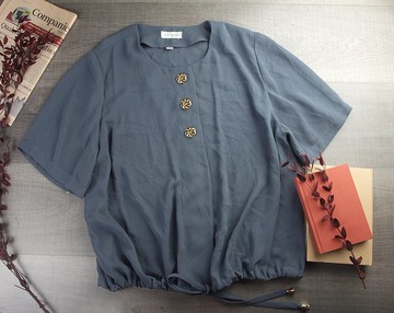 加大碼 | 復古藍色女裝上衣| 女裝復古風| 女式上衣 | 古董衣