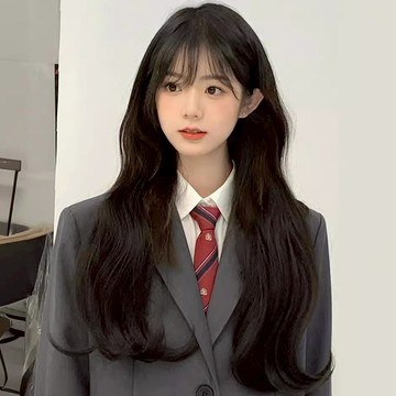 大波浪假髮 長捲髮假髮 髮片 韓系假髮 空氣瀏海 假髮 仿真髮絲 中長髮假髮 假髮女 長髮假髮 全頭套假髮 自然 154