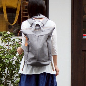 hike40：淺灰色 高島帆布後背包
