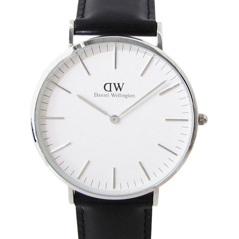 ダニエルウェリントン Daniel Wellington 時計 メンズ 40mm 二針 ブラック シルバー レザーバンド 06dw Dw 通販 Lineポイント最大0 5 Get Lineショッピング