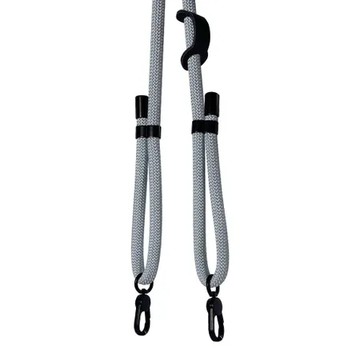 YADI 多功能雙鉤可調式編織掛繩、不鏽鋼雙掛鉤、環保編織綿線-多色_閃銀灰