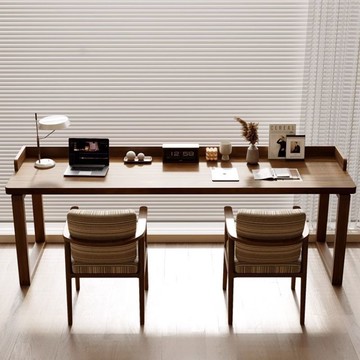 公司貨 超低價 靠墻書桌實木書桌雙人長方形書桌復古學習桌長條桌簡約實木辦公桌 快速發貨