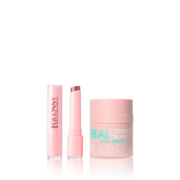 MKUP 美咖【新品上市】高水感玻璃嘟嘟唇膏＋遮起來水潤防曬素顏霜
