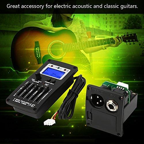 Tbest Guitar Preamp,Guitar Preamp Equalizer Digital Tuner,F 5T Pickup,Digital Tuner Pickup Acoustic Electric Preamplifier 5Band