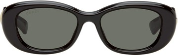Gucci 黑色 Oval 太阳镜