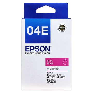 EPSON 正品墨水匣 wf-2831/xp201適用 04E  紅色  1個