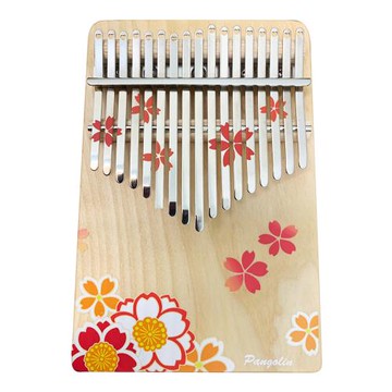 【音樂城市】花的祝福板式卡林巴琴/琴鍵琴身彩色印刷/樺木實木/櫻花 拇指琴 Kalimba  新手入門