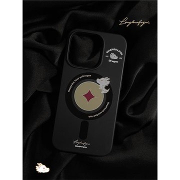SUPYEP龍年黑色轉運龍手機殼可降解磁吸支架龍年簡約小眾適用iPhone15ProMax蘋果14Pro13