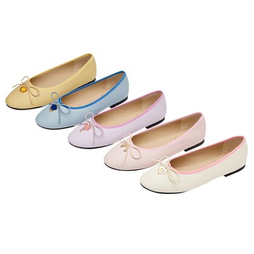 【Grace Gift】CareBears-樂觀/牢騷/分享/鑽石/幽默小熊蝴蝶結平底芭蕾舞鞋