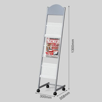 雜誌架 落地置物架 報刊架報紙架資料架雜志架收納書報架金屬鐵質落地移動宣傳展示架【CM24357】