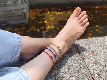 | 祈願結 | 訂製 x 黃銅 x 蠟線 x 腳環腳鍊 x DIY材料包