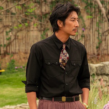 SOARIN美式復古冰絲口袋工裝襯衫( 252TC387)