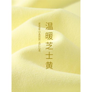 嬰兒般觸感！奶黃色衛衣女秋冬重磅加絨加厚圓領內搭鵝黃色上衣男
