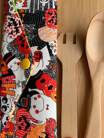 文青風環保筷袋 不給糖就搗蛋 熱鬧紅 萬聖節限定