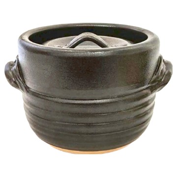 3合炊飯鍋 - 日本製 陶瓷材質 1500ml  23cm  黑天目  1個