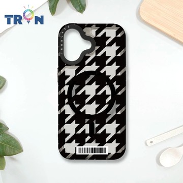 TRON IPHONE 16 經典千鳥紋 防摔 MAGSAFE 磁吸 太空載具殼 透黑 手機殼