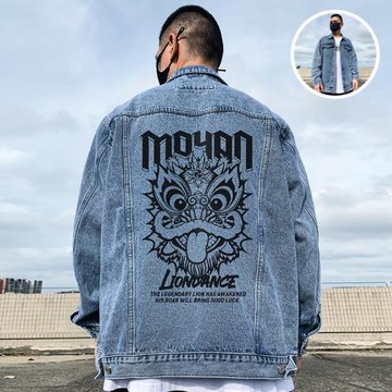 2025新款重磅大碼男裝牛仔夾克男復古胖子寬松休閑外套秋冬季加絨