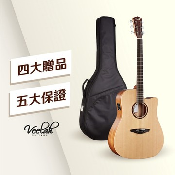 Veelah V1 DCE 民謠吉他 40吋 缺角  雲杉單板【黃石樂器】