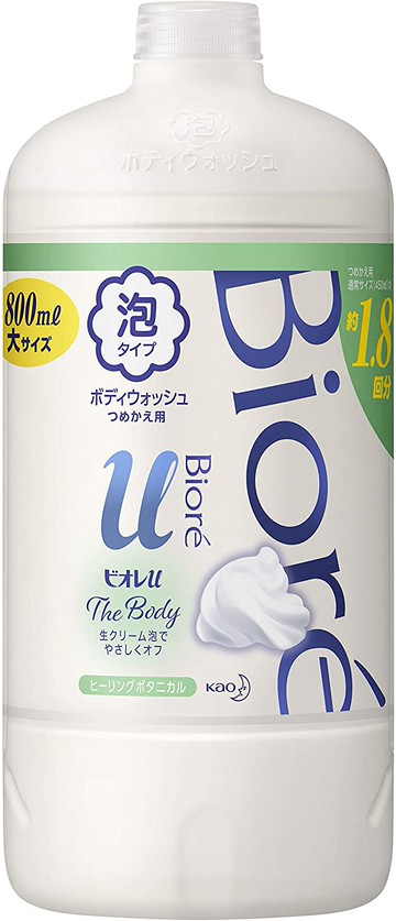 花王 Biore u The Body 泡沫型沐浴乳 補充包 800ml（療癒植萃香）