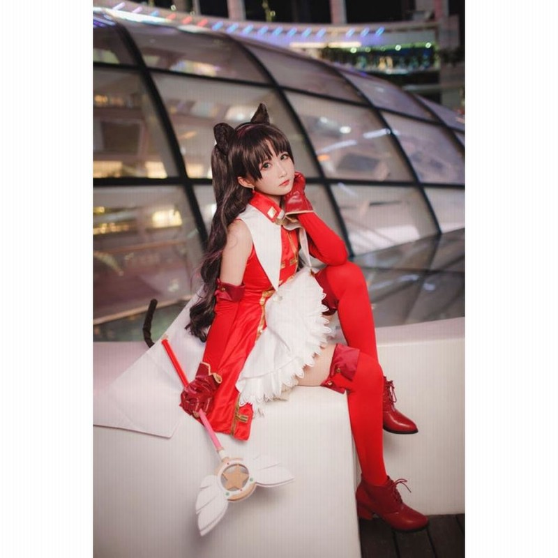 輝い Fate 遠坂凛 コスプレ ウィッグ付き 令呪付き コスプレ