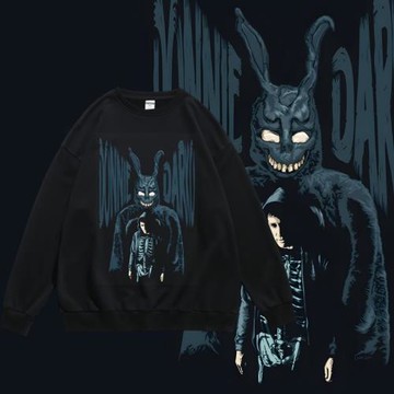 死亡幻覺歐美兔子獨立電影印花周邊圓領套頭寬松衛衣春秋男女長袖