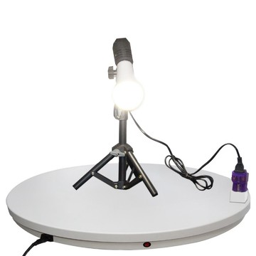 TOPTEC 旋轉台面可插電款遙控可調速電動旋轉展示台轉盤62cm100kgRT62AC白色拍攝台360度遙控調速ARVR3D掃描建模