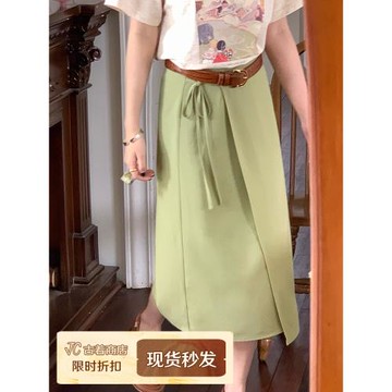 JC古著商店協奏曲氣質綁帶半身裙女秋季新款顯瘦高腰長款一步裙子