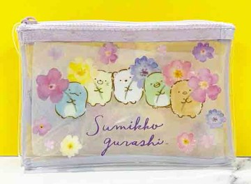 【震撼精品百貨】角落生物 Sumikko Gurashi SAN-X 角落小夥伴透明拉鍊收納包/零錢包-紫#75790 震撼日式精品百貨