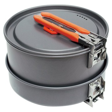 【【蘋果戶外】】犀牛 Rhino K-23【三人套鍋組】三人黑鋁豪華套鍋組 3人鍋 收納式炊具 登山露營炊具