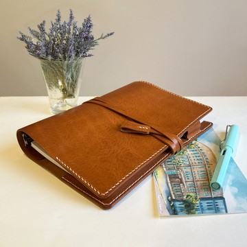 【質感推薦】艾曼紐 A5 六孔活頁皮革筆記本/手帳/植鞣革-琥珀色