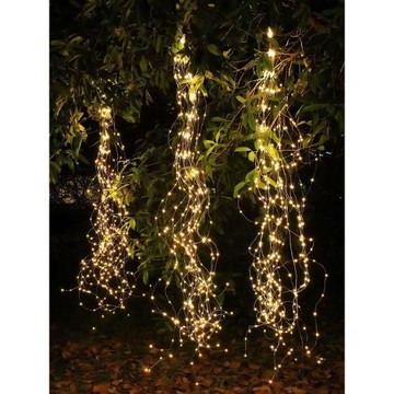 太陽能瀑布燈樹藤樹枝掛樹彩燈銅絲燈婚慶燈古詩詞大會裝飾冰條燈