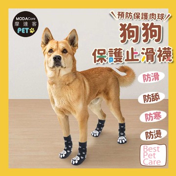 摩達客寵物-狗狗保護止滑襪 防寒防滑防舔防燙傷 可愛腳掌花紋款/S 保護肉球 大狗中小型犬適用_廠商直送