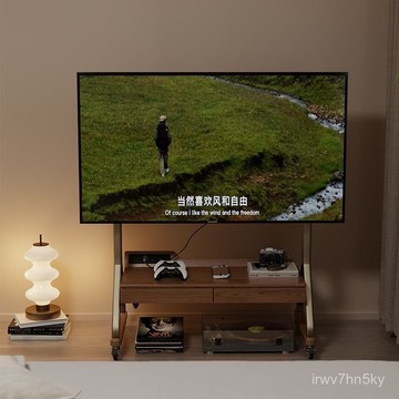 🚛宅配到府 開立統編 實木可移動電視櫃客廳家用小戶型現代簡約落地儲物電視機支架