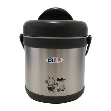 源味二層高真空304不鏽鋼提鍋-1.5L-莫蘭迪灰-1入