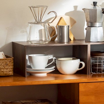 木質ㄇ型置物/分層收納架 胡桃木