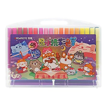 筆樂PENROTE柴語錄易水洗彩色筆/DPG9096/48色/白盒