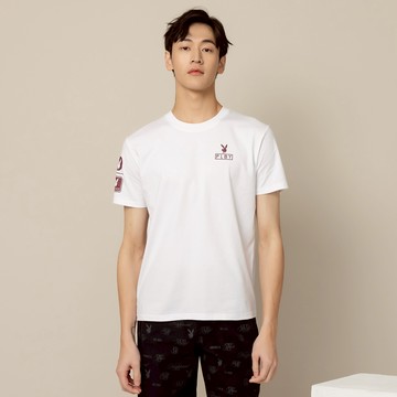 PLAYBOY - 百搭休閒簡約圖案TEE - 白色/641-021-00-1