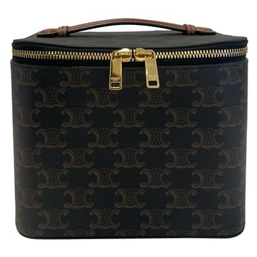 二手品 CELINE 凱旋門老花手提化妝包