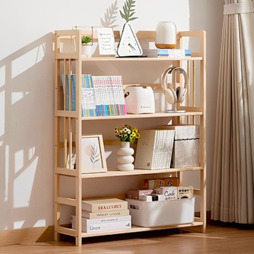 Happylife 實木開放式書架 四層80公分 Y12197