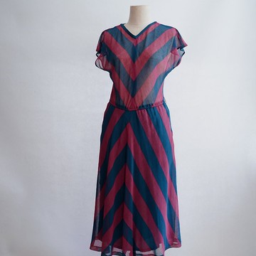 半透幾何連身洋裝古董古著vintage