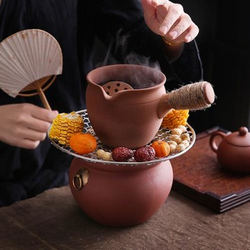 圍爐煮茶器側把壺罐煮茶壺陶瓷家用室內戶外烤茶煮茶爐電陶爐加熱