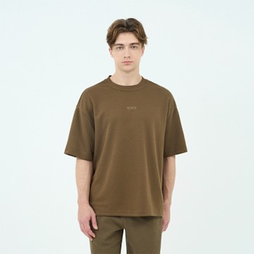 GIORDANO 男裝落肩短袖上衣 Waffle Textured Tracksuits系列 - 19 棕欖綠