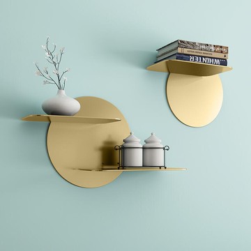 客廳背景牆上鐵藝裝飾置物架 現代簡約牆壁掛架 免打孔收納架