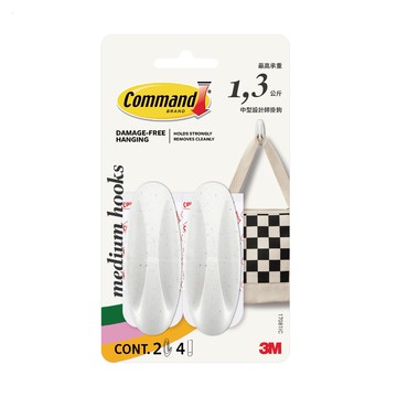 3M 無痕 中型設計師掛鉤 冰淇淋 2掛鉤+4膠條 17081IC