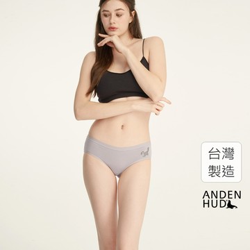 【Anden Hud】迪士尼貓狗系列．緊帶中腰三角內褲(鳶尾紫-魯斯佛壞笑) 純棉台灣製 海外禁售