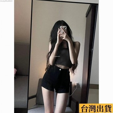 🌈台倉出庫🌈 女裝牛仔褲女生短褲短褲女顯瘦牛仔短褲性感牛仔褲顯瘦褲子韓版夏季新款黑色短褲高腰辣妹緊身牛仔短褲超短下衣